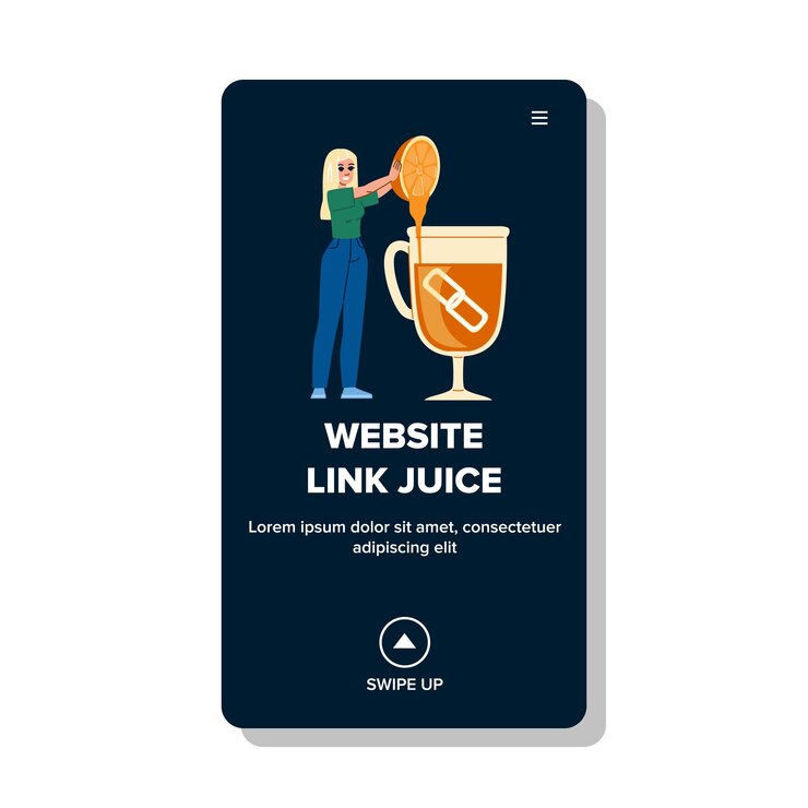 Vector vector de jugo de enlace de la url del sitio web