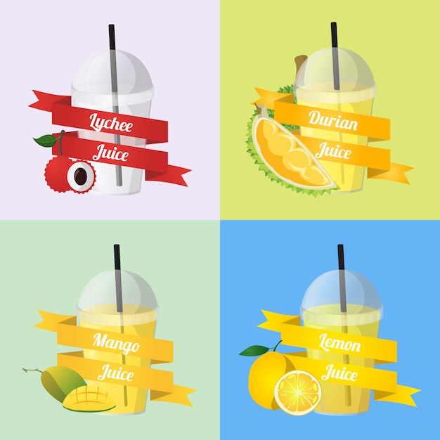 Vector de jugo de fruta