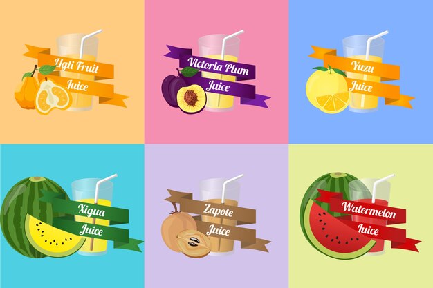 Vector de jugo de fruta
