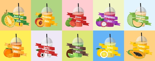 Vector de jugo de fruta