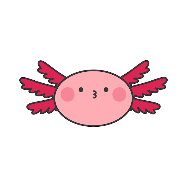 El vector kawaii es un parche de color rosa brillante aislado sobre un fondo blanco lúdico