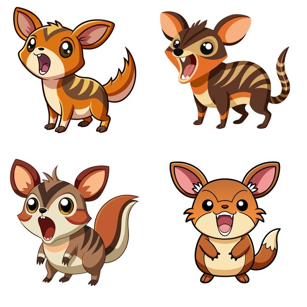 Vector kawaii de los gritos de los roedores de Chevrotain