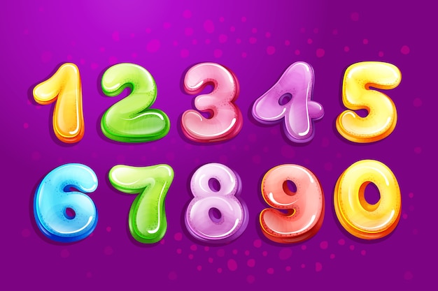 Vector kid numbers bubble cartoon type set