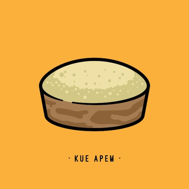 Vector de kue apem dibujado a mano simple