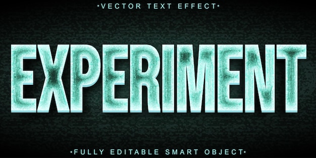 Vector de laboratorio de experimento turquesa Objeto inteligente totalmente editable Efecto de texto