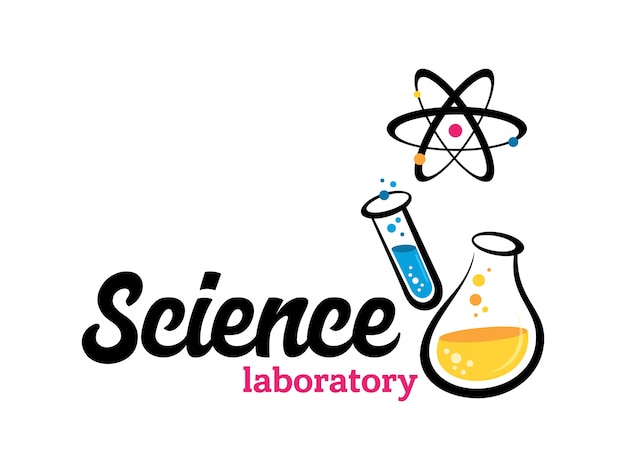 Vector de laboratorio, químico, prueba médica logo.