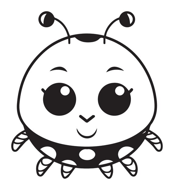 Vector el vector de lady bug es un paquete de iconos planos mínimos