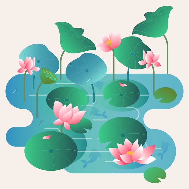 vector de lago de loto