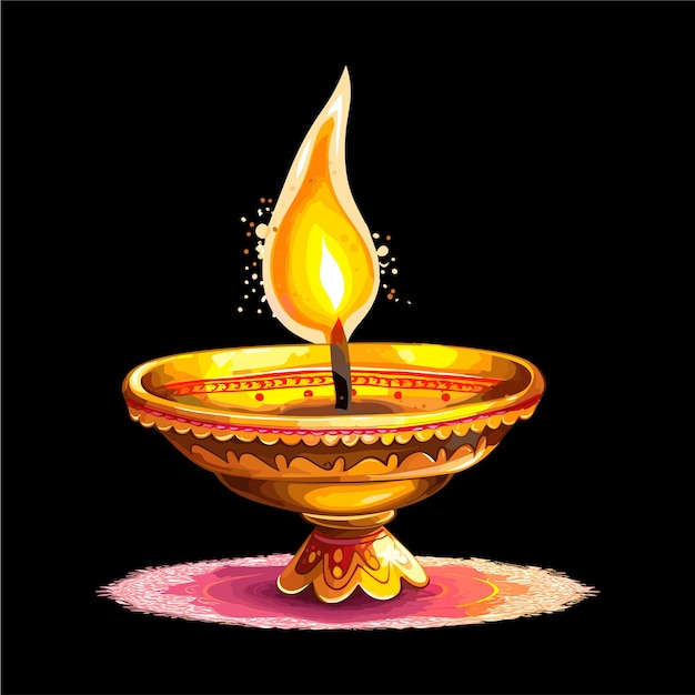 vector de lámpara de aceite feliz diwali