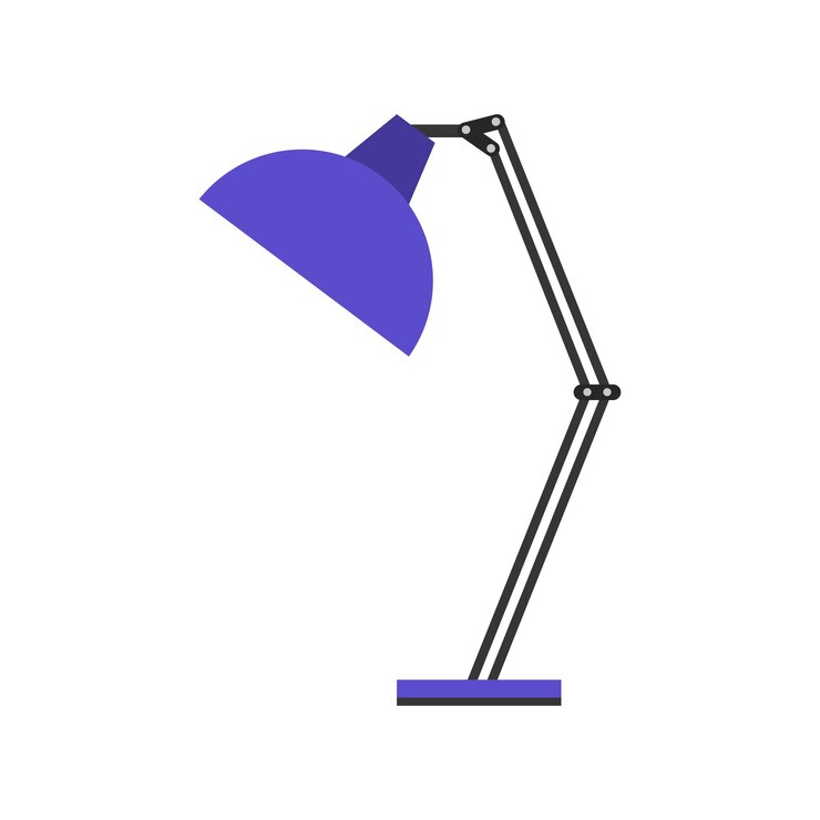 Vector vector, lámpara de escritorio, caricatura, estilo, moderno, vector, ilustración, aislado, blanco, plano de fondo