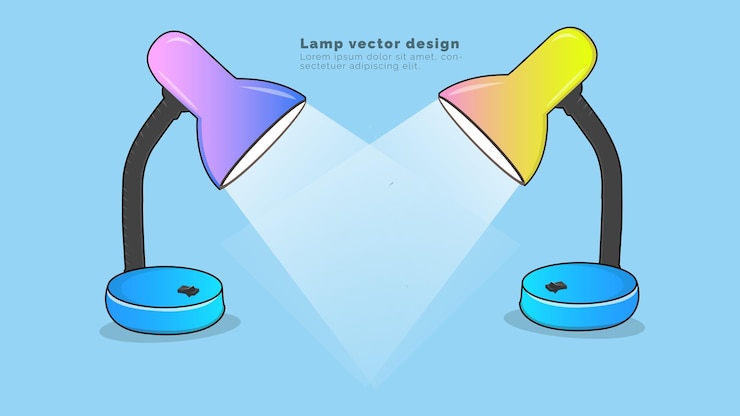 Vector vector de lámpara de escritorio de lámpara de habitación interior de casa