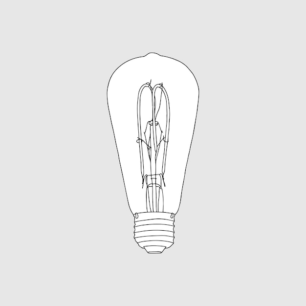 Vector, lámpara de loft. Ilustración monocromática. Aislado en un fondo gris.