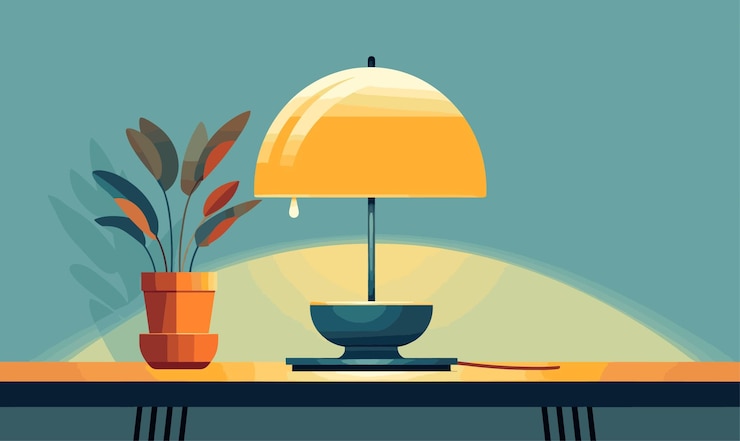 Vector vector de lámpara de mesa plano ilustración de estilo de vector aislado minimalista