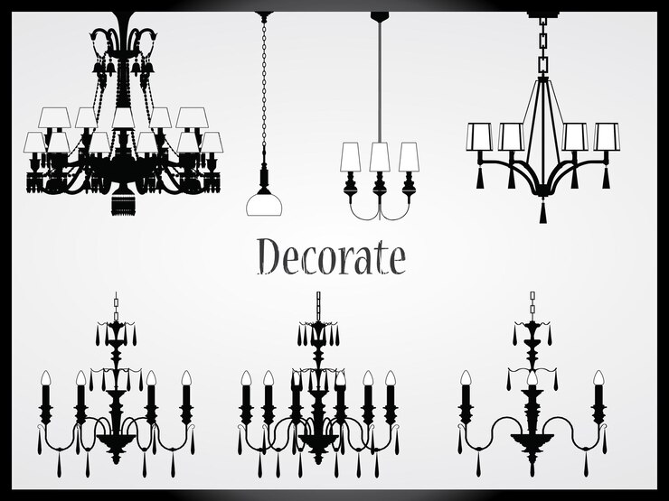 Vector vector de lámparas y candelabros
