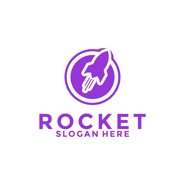 Vector de lanzamiento de cohetes Diseño de logotipo sencillo Diseño de diseño de logotipo de cohesionado moderno Inspiración