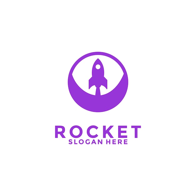 Vector de lanzamiento de cohetes Diseño de logotipo sencillo Diseño de diseño de logotipo de cohesionado moderno Inspiración