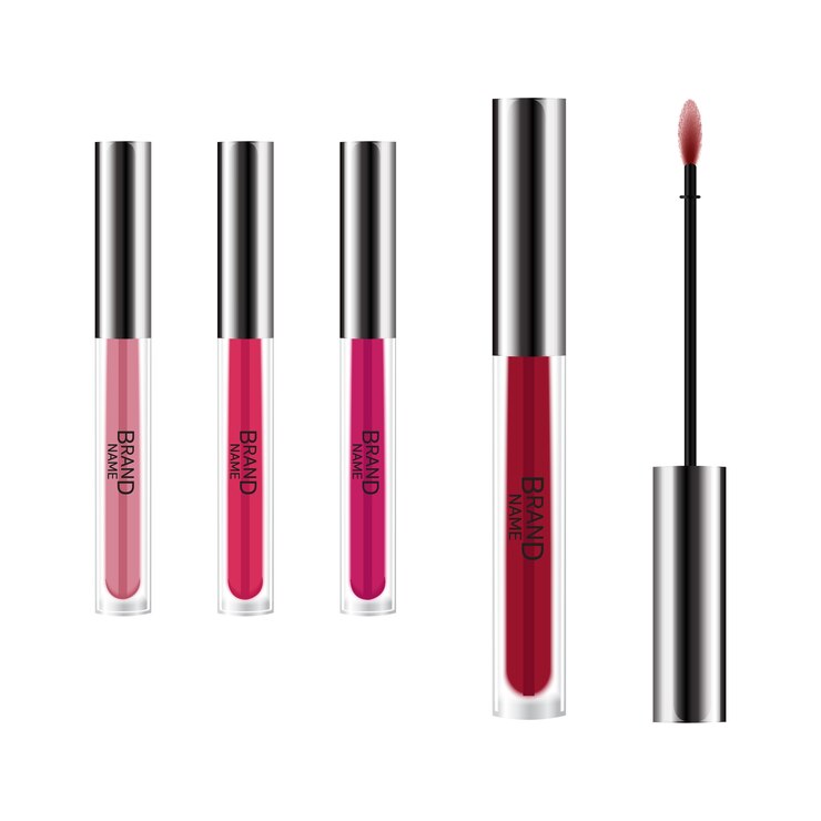 Vector vector lápices labiales y traza de lápiz labial