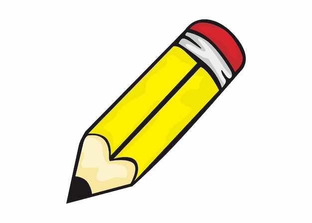 Vector de lápiz amarillo de la escuela