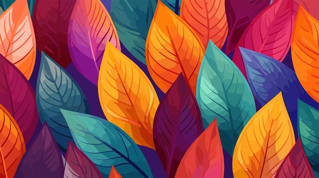 Vector Leaves Diseño gráfico de patrones sin costuras para fondos y textiles