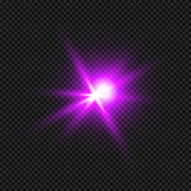 Vector lente púrpura destello transparente aislado