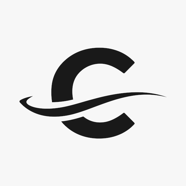 vector de la letra c y del logotipo de onda