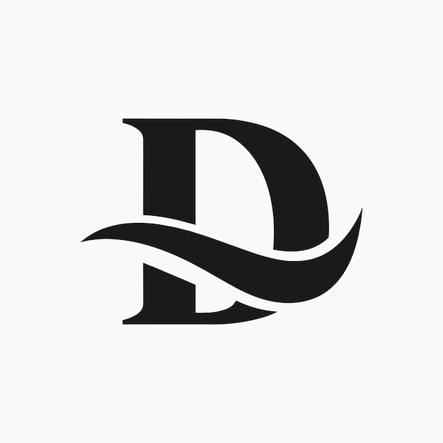 Vector de la letra D y del logotipo de onda