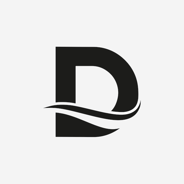 Vector de la letra D y del logotipo de onda