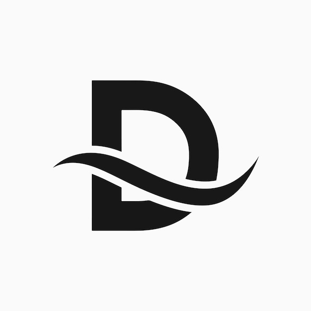 Vector de la letra D y del logotipo de onda