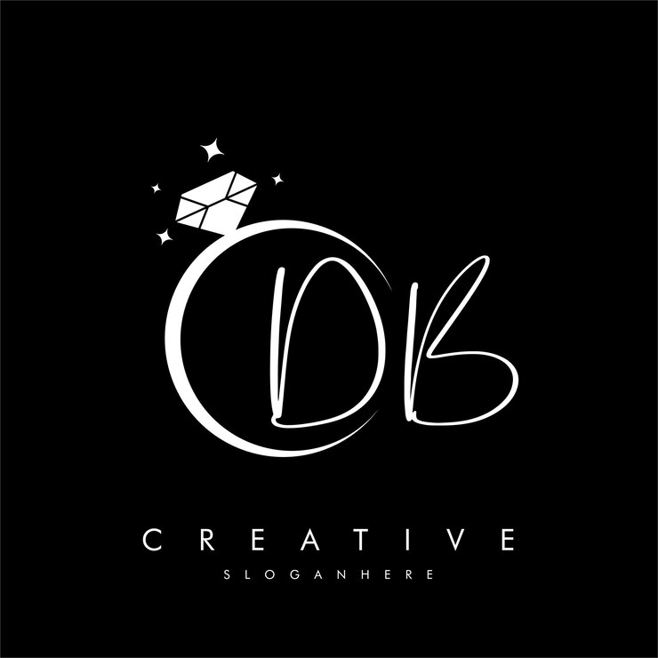 Vector vector de la letra db o bd y la forma de diamante del logotipo creativo de lujo