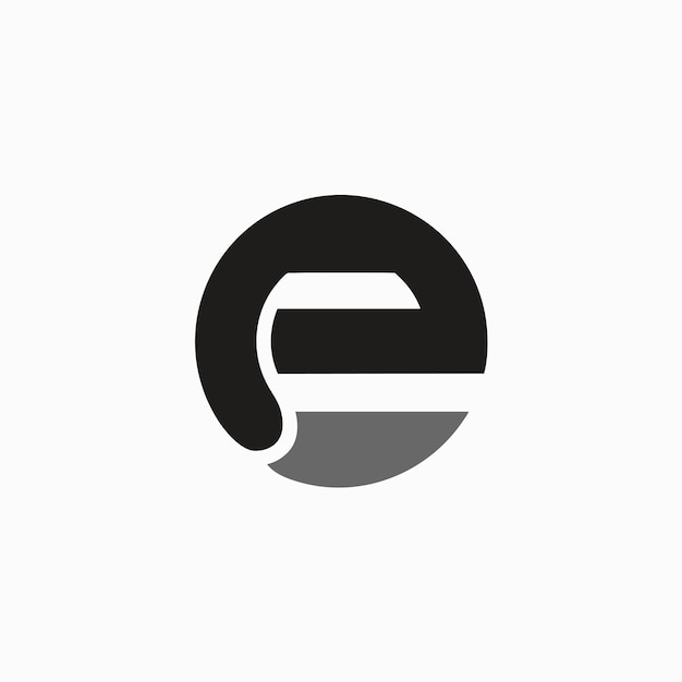 Vector de la letra E y el icono del logotipo del carrete de película