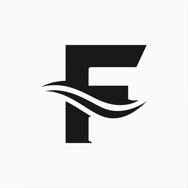 Vector de la letra F y del logotipo de onda