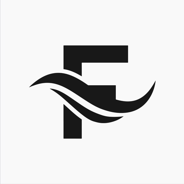 Vector de la letra F y del logotipo de onda