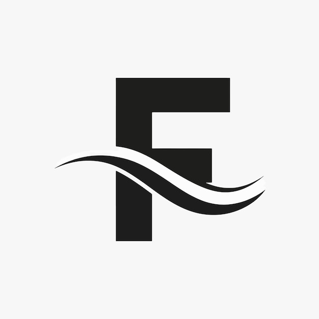 Vector de la letra F y del logotipo de onda