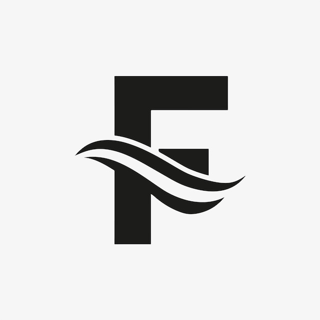 Vector de la letra F y del logotipo de onda