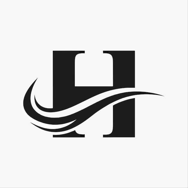 Vector de la letra H y del logotipo de onda