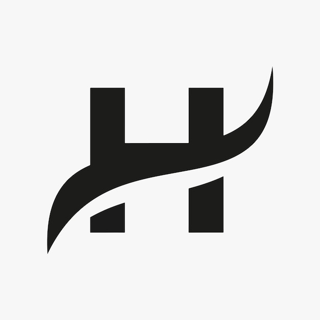 Vector de la letra H y del logotipo de onda