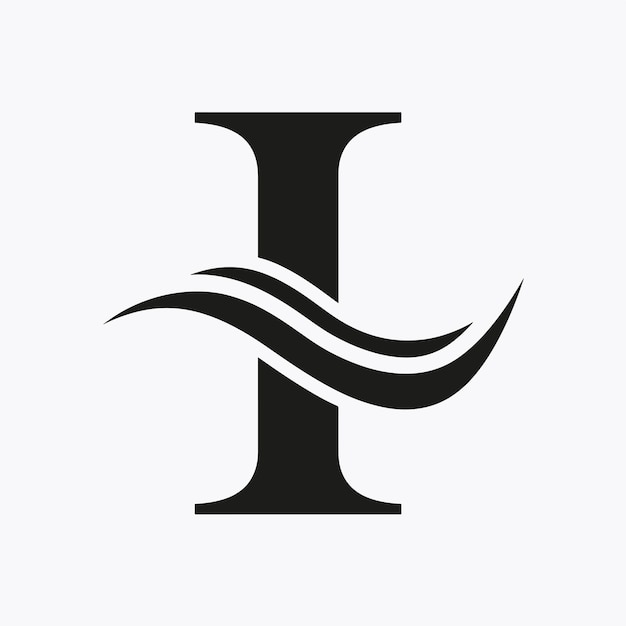 Vector de la letra I y del logotipo de onda