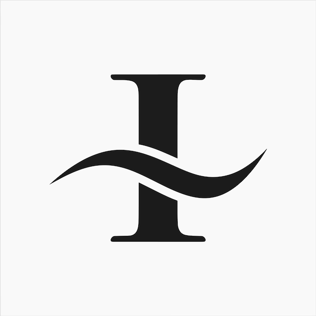 Vector de la letra I y del logotipo de onda