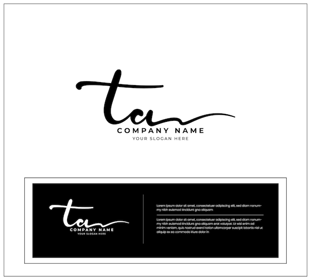 un vector de letra inicial, escritura a mano y logotipo de la firma
