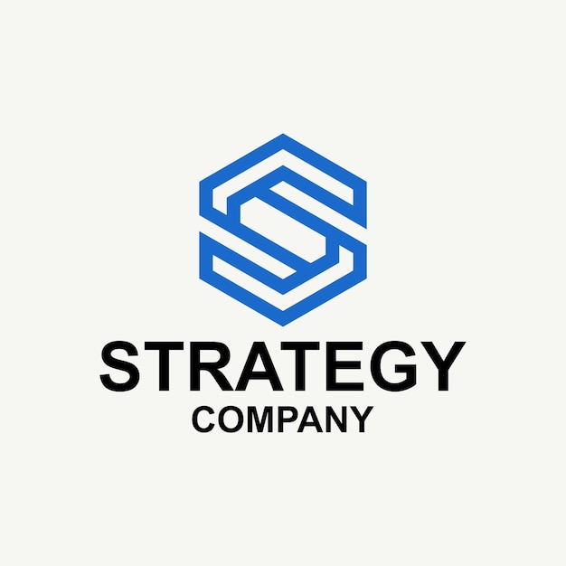 Vector letra inicial s con diseño de logotipo de contorno de línea hexagonal