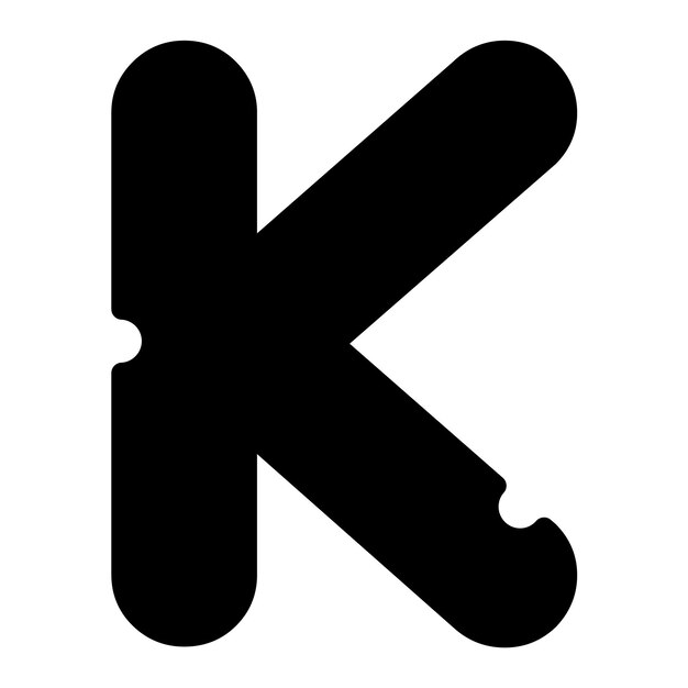 Vector vector de letra k fuente en mayúsculas de queso de ratón