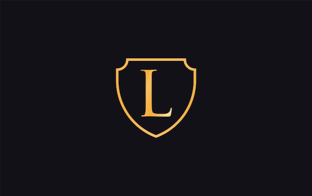 Vector de la letra L del icono del escudo
