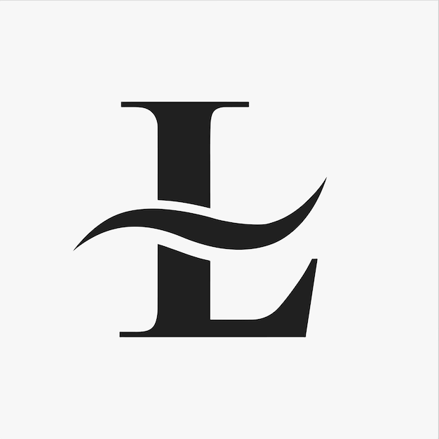 Vector de la letra L y del logotipo de onda