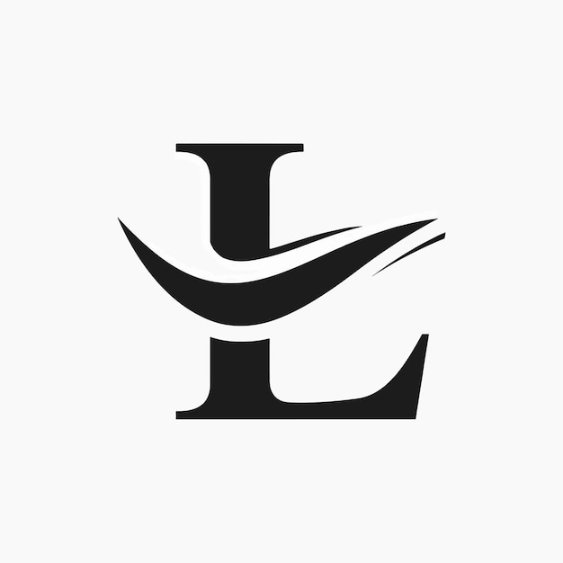 Vector de la letra L y del logotipo de onda