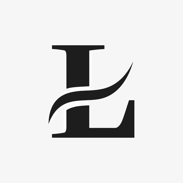 Vector de la letra L y del logotipo de onda
