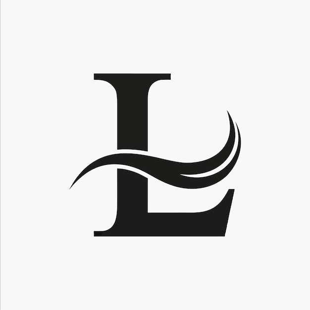 Vector de la letra L y del logotipo de onda
