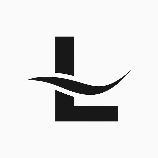 Vector de la letra L y del logotipo de onda
