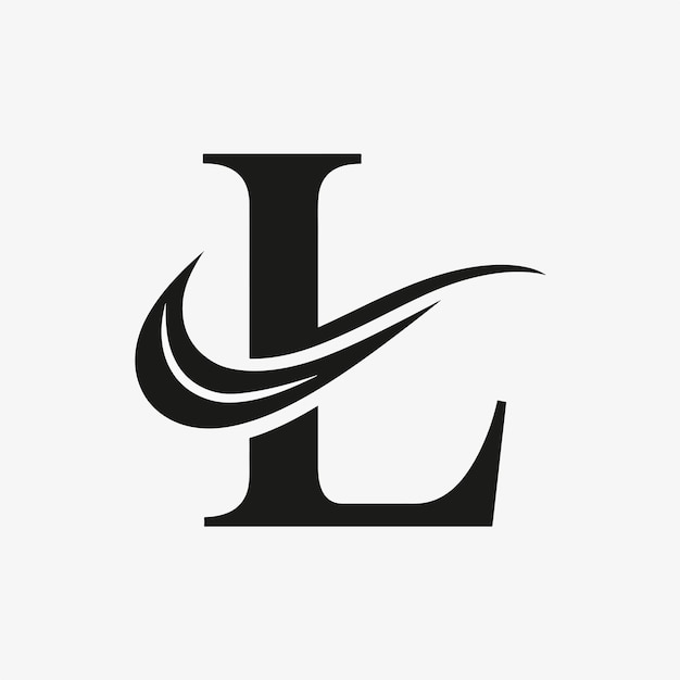Vector de la letra L y del logotipo de onda