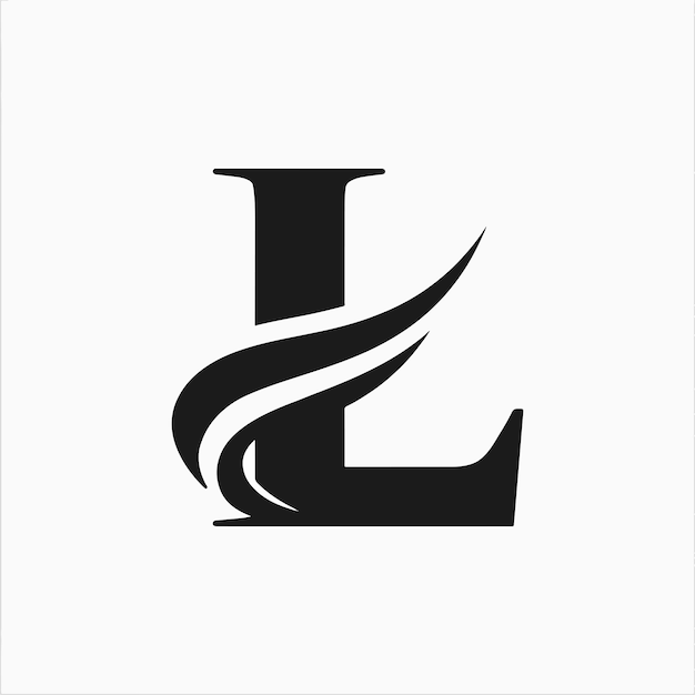 Vector de la letra L y del logotipo de onda