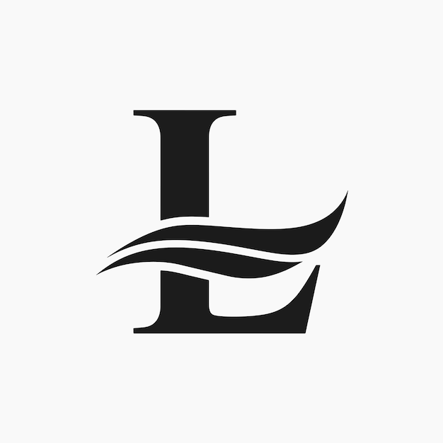 Vector de la letra L y del logotipo de onda